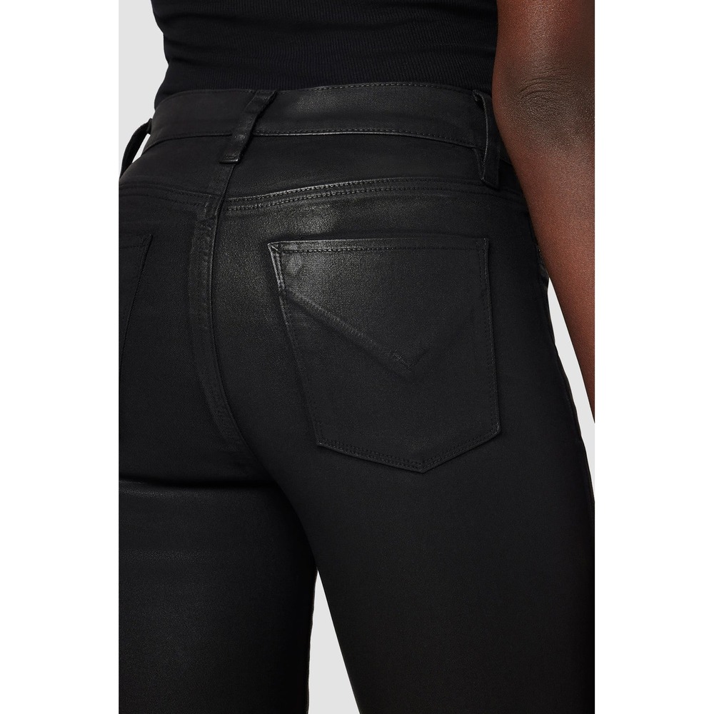 Hudson Jeans Pants Womens 27 Barbara High Waist Super Skinny Ankle Black Coated